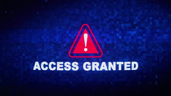 Access Granted Text Digital Noise Twitch Glitch Distortion Effect Error alt