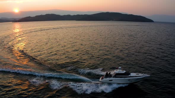 Boat at Sunset Lake Baikal 14 4k