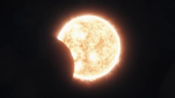 Solar Eclipse - First Contact of the Moon