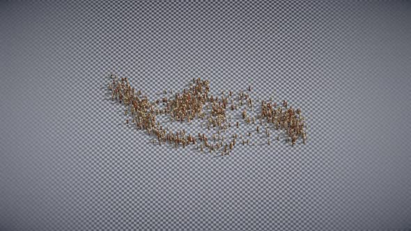 A Lot Of Chess Figures Moving Coming Together And Creating  Indonesia Map In Checkerboard alt