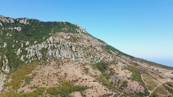 Drone Flight Near Mount Demerdzhi in Crimea Russia alt