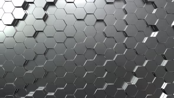 Silver hexagon honeycomb movement background