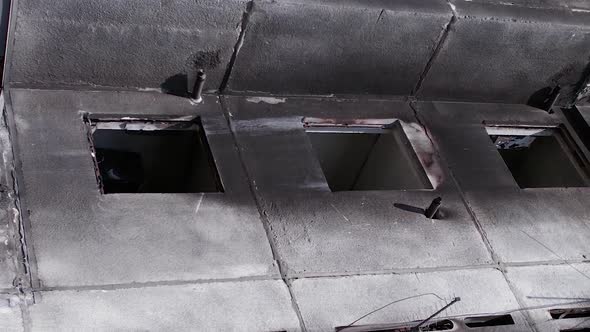 Vertical Video of a Bombedout House in Borodyanka Ukraine alt