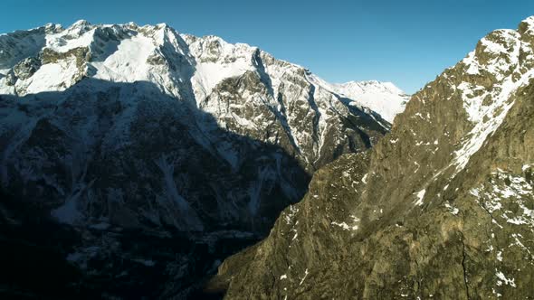 High Altitude Mountains Range Aerial Panorama