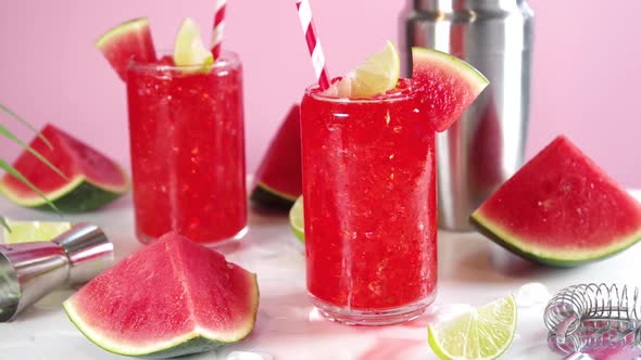 Watermelon lemonade cocktail