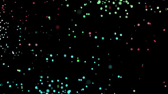Colored Drops of Milk Splatter From Different Sides of Screen Against Black Background alt