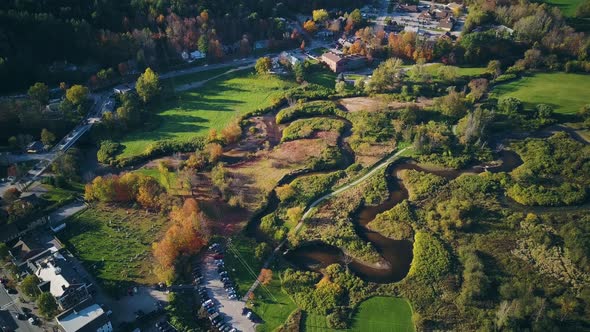 Autumn Aerial Shot in Stowe