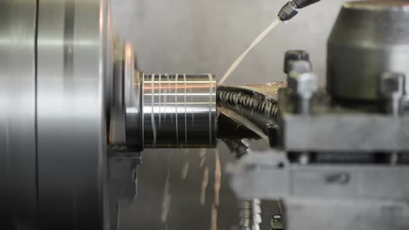 Drilling a Deep Hole of Large Diameter. When Drilling, a Lubricating-cooling Liquid Is Supplied.