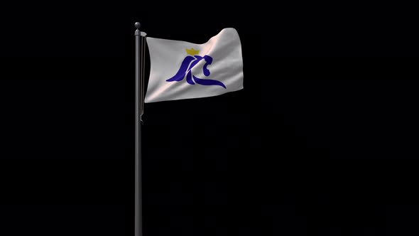 Luxembourg City  Flag With Alpha 4K alt