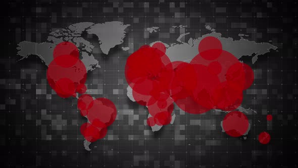 COVID19 Coronavirus Epidemic - World Population Map 01 4K