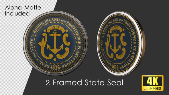 Framed Seal Of Rhode Island State alt