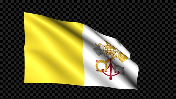 Vatican City   Holy See Flag Blowing In The Wind alt