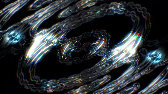 Abstract Glowing Wave Glass Background 4K