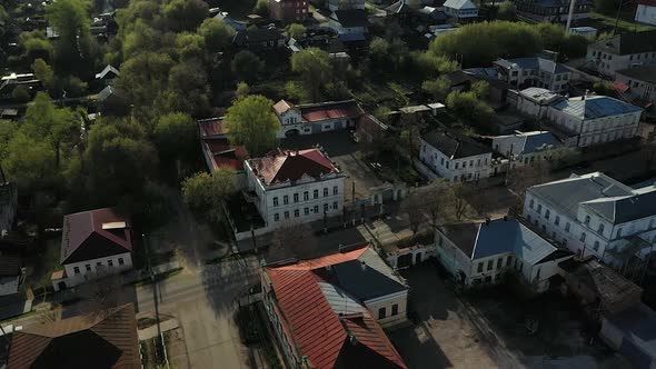 Aerial View of Street From Urzhum Town of Kirov Region