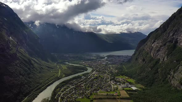 Village of Sunndalsora Lies at the Mouth of the River Driva alt