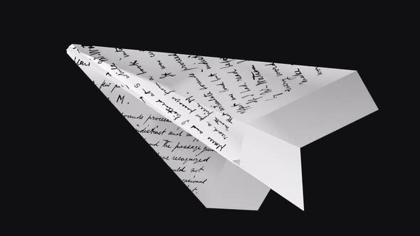 Paper Plane - Letter Page - Flying Loop - Down Side View