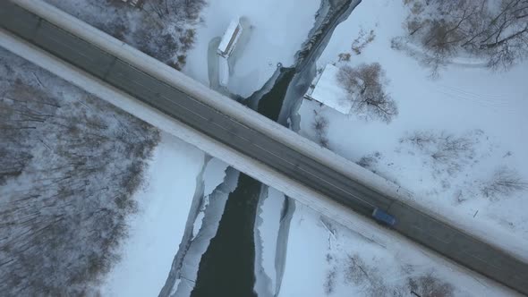 Car On The Winter Road