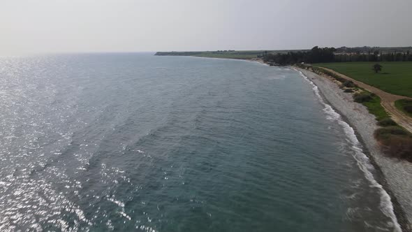 Day views of the mediterranean sea. Shooting from a drone.
