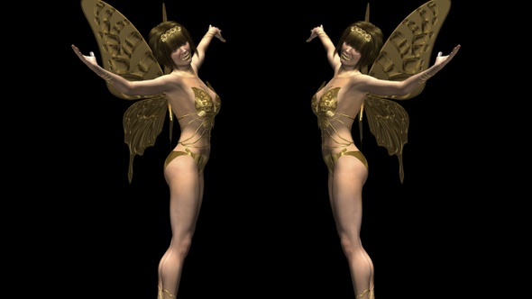 Golden Butterflies - Dancing Showgirls - Transparent Loop II
