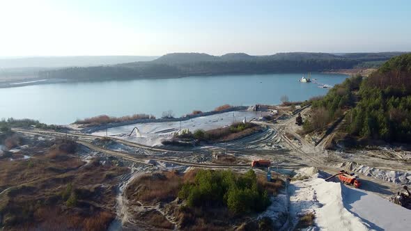 Sand Quarry Lake Forest Aerial View