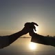 Silhouette of Hands Hold Together at Sunrise - VideoHive Item for Sale