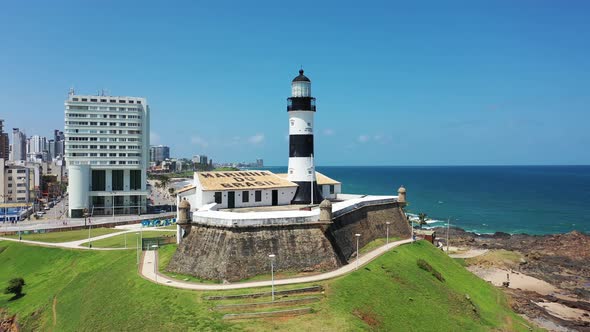 Famous Lighthouse at brazilian northeast. Salvador Bahia Brazil. alt