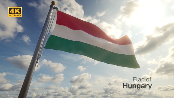 Hungary Flag on a Flagpole - 4K alt