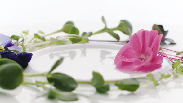 Beauty Pink Flowers with Leafs alt