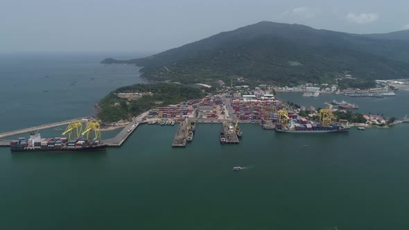 Flycam Da Nang Port in Asia, Viet Nam