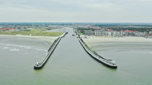 Nieuwpoort Harbour Aerial Timelapse alt