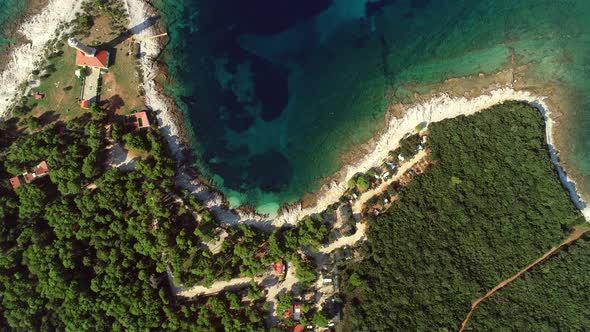 Aerial view of Veli Rat on island Dugi Otok in Croatia. alt