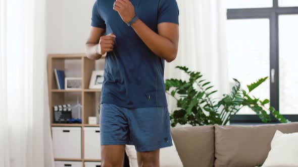 Indian Man Running on Spot at Home alt
