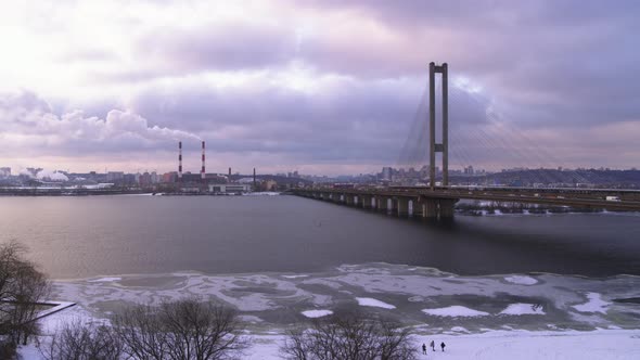 Garbage Incineration Plant Smokestack Near the River alt