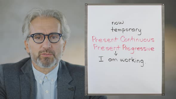 English teacher teaching remotely alt