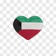 Kuwait Flag on a Rotating 3D Heart