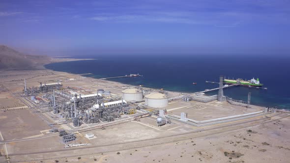 Muscat, Aerial view of Duqm Port, Oman alt