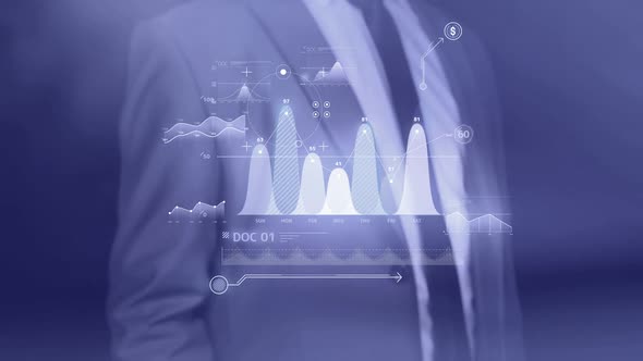 Infographics On The Background Of A Businessman HD alt