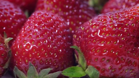 Close Up of a Harvest of Ripe Red Strawberries Rotation of Strawberries alt