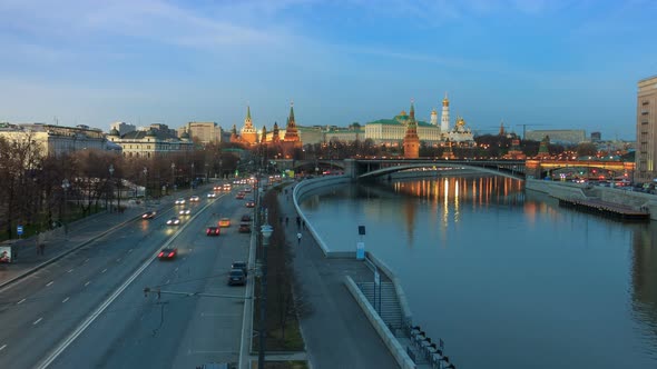 Russia. Moscow Kremlin on sunset.