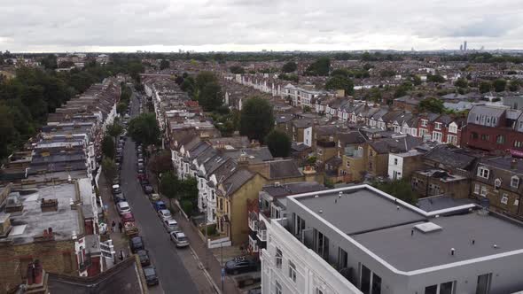 A Drone View of a Small Street in Putney London