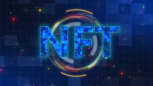 Animated NFT Text Technology Background