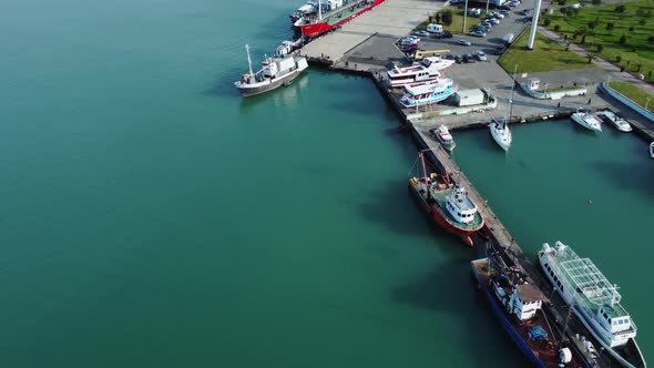 Port and Ships inside aerial view alt
