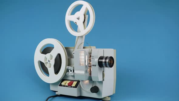 Ending Film On Retro Cinema Projector. 