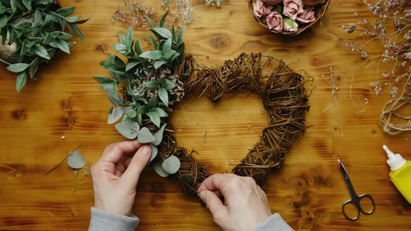 Spring DIY Decor Crafts Female Hands Makes Decoration for Home Interior alt