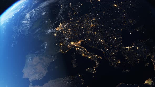 Europe seen from space 4k