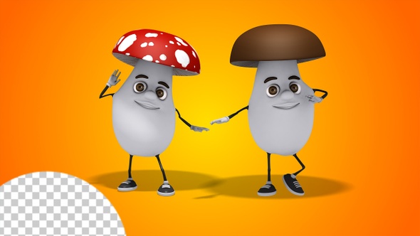Mushroom 3d Character - Disco Dance (2-Pack)