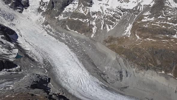 Aerial View of Morteratsch Glacier Switzerland alt