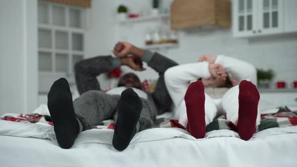 Happy Multinational Couple Feet Dancing alt