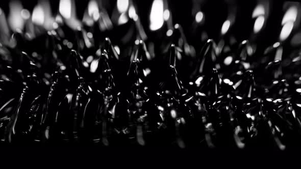 Super Slow Motion Macro Shot of Magnetic Liquid Ferrofluid in Motion at 1000Fps. alt