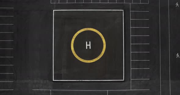 Aerial view of the helipad alt